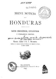 Breve noticia sobre Honduras : datos geográficos, estadísticos e informaciones prácticas