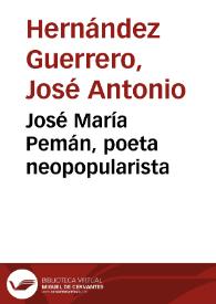 José María Pemán, poeta neopopularista