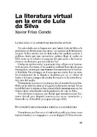 La literatura virtual en la era de Lula da Silva : = A literatura virtual na era da Lula da Silva