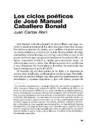 Los ciclos poéticos de José Manuel Caballero Bonald