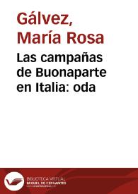 Las campañas de Buonaparte en Italia: oda