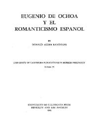 Eugenio de Ochoa y el Romanticismo español