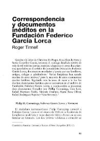 Correspondencia y documentos inéditos en la Fundación Federico García Lorca