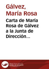 Carta de María Rosa de Gálvez a la Junta de Dirección de Teatros solicitando una compensación económica de 25 doblones por su tragedia original 