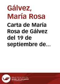 Carta de María Rosa de Gálvez del 19 de septiembre de 1804 a Godoy acompañando el envío de tres ejemplares de sus 