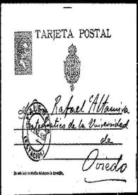 Carta de Vicente Blasco Ibáñez a Rafael Altamira. Valencia, 17 de enero de 1898