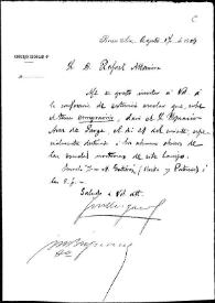 Carta de J. G. [ilegible], Presidente del Consejo Escolar 4º, a Rafael Altamira. Buenos Aires, 7 de agosto de 1909