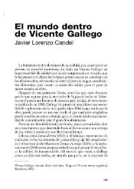 El mundo dentro de Vicente Gallego