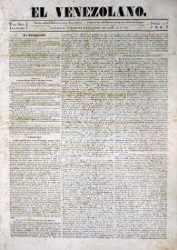 El Venezolano. Núm. 1, lunes 24 de agosto de 1840