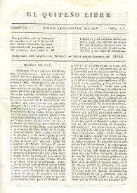 El quiteño libre. Año I, trimestre I, núm. 3, domingo 26 de mayo de 1833