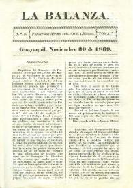 La Balanza. Núm. 9, noviembre 30 de 1839