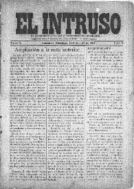El intruso. Bi-Semanario Joco-serio netamente independiente. Tomo I, núm. 9, domingo 20 de febrero de 1921