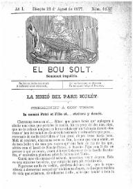 El Bou Solt : semanari impolític. Añ I, núm. 16 (Disapte 25 d'Agost de 1877) [sic]