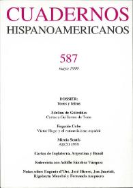Cuadernos Hispanoamericanos. Núm. 587, mayo 1999