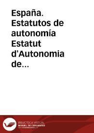 España. Estatutos de autonomía. Estatut d'Autonomia de Catalunya (2006)