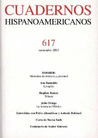 Cuadernos Hispanoamericanos. Núm. 617, noviembre 2001