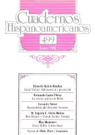 Cuadernos Hispanoamericanos. Núm. 499, enero 1992