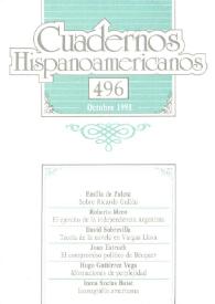 Cuadernos Hispanoamericanos. Núm. 496, octubre 1991