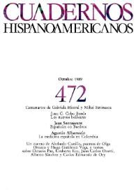 Cuadernos Hispanoamericanos. Núm. 472, octubre 1989