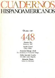 Cuadernos Hispanoamericanos. Núm. 448, octubre 1987