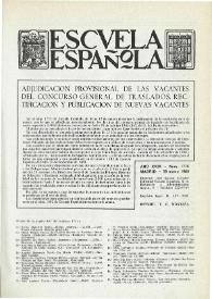 Escuela española. Año XXIX, núm. 1716, 19 de marzo de 1969