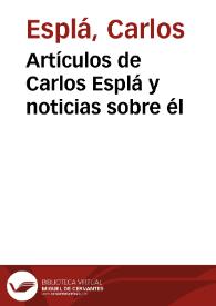Artículos de Carlos Esplá y noticias sobre él