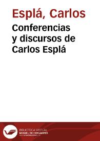 Conferencias y discursos de Carlos Esplá