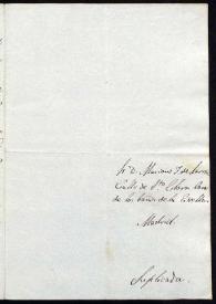 Carta de Ramón Ceruti. Ávila, 31 de julio de 1836
