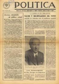 Política : portavoz en el exterior del Consejo Nacional de IR y órgano del Partido en Francia. Núm. 26, 11 de septiembre de 1947