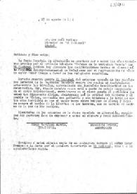 Carta de Indalecio Prieto y Diego Martínez Barrio a Raúl Noriega. 17 de agosto de 1944 