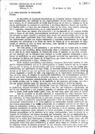 Carta de Izquierda Republicana en el exilio a la Junta Española de Liberación. México, D. F., 31 de enero de 1945
