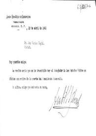 Carta de Antoni M. Sbert a Carlos Esplá. México D. F., 12 de abril de 1945