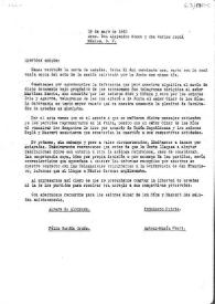 Carta de los representantes de la Junta Española de Liberación a Alejandro Otero y Carlos Esplá. San Francisco, 16 de mayo de 1945