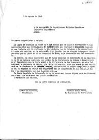 Carta de Álvaro de Albornoz y Antonio María Sbert a  la Agrupación de Republicanos Exilados Españoles. Argel, 3 de agosto de 1945