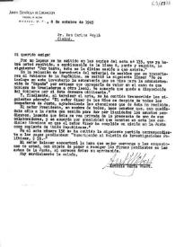 Carta de Antonio M. Sbert a Carlos Esplá. México, D. F., 8 de octubre de 1945