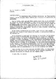 Carta de Carlos Esplá a Miguel Á. Marín sobre una traducción. 9 diciembre 1944