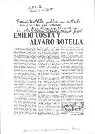 Dos grandes periodistas alicantinos. Emilio Costa y Alvaro Botella