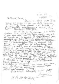 Carta de Eugenio Xammar a Carlos Esplá. 4 de abril de 1955