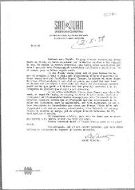 Carta de Adriá Vilalta a Carlos Esplá. San Juan, Isla Verde, 26 de septiembre de 1958