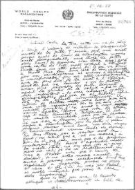 Carta de Eugenio Xammar a Carlos Esplá. Ginebra, 5 de diciembre de 1958