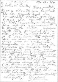 Carta de Eugenio Xammar a Carlos Esplá, 28 de octubre de 1960