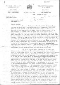 Carta de Eugenio Xammar a Carlos Esplá. Ginebra, 8 de agosto de 1961