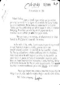 Carta de Eugenio Xammar a Carlos Esplá. 15 de octubre de 1964