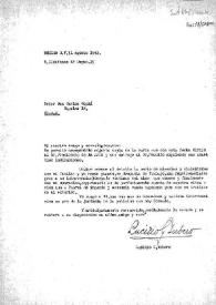 Carta de Lucidio G. Yubero a Carlos Esplá. México, 31 de agosto de 1942