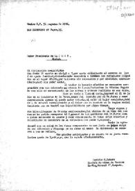 Carta de Lucidio G. Yubero a Carlos Esplá, Presidente de la J.A.R.E.(Junta de Auxilio a los Republicanos Españoles). México, 31 de agosto de 1942