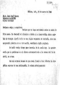 Carta escrita a máquina de Juan José Zamora a Carlos Esplá. México, 26 de marzo de 1942