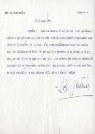 Carta dirigida a Arthur Rubinstein. Madrid (España), 16-10-1956