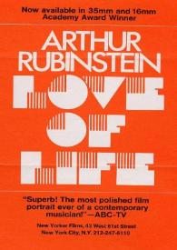 Arthur Rubinstein Love of Life