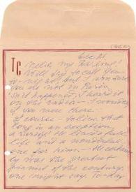 Carta dirigida a Aniela Rubinstein. Beverly Hills (California), 21-12-1982