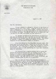 Carta dirigida a Aniela Rubinstein. Washington D. C., 23-08-1989